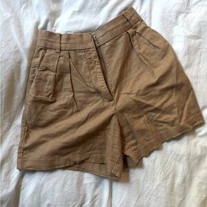 Abercrombie High Waist Linen Blend Shorts